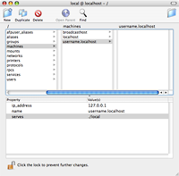 NetInfo Manager Screenshot with username.localhost Subdomain