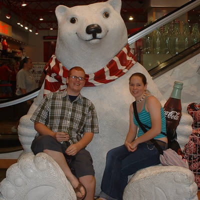 Brian and I on the Coca-Cola Polar Bear.